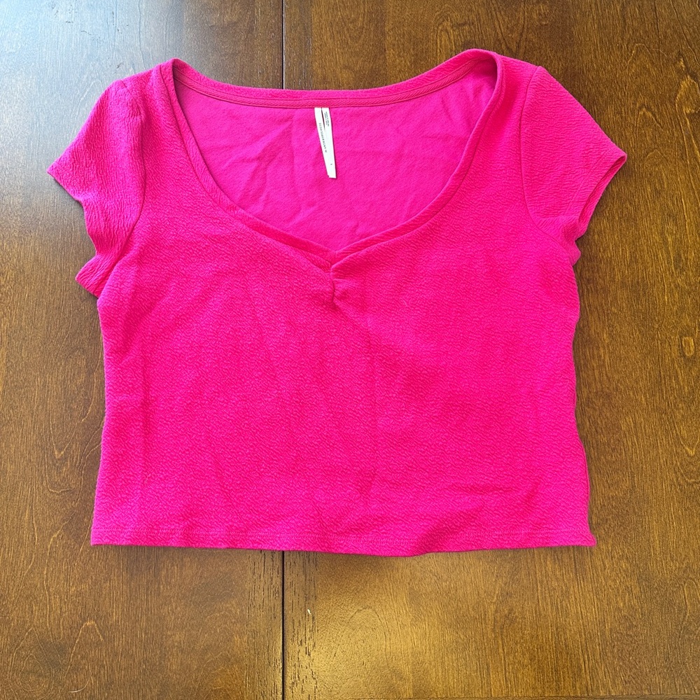 Anthropologie Chic Pink Crop Top for Women